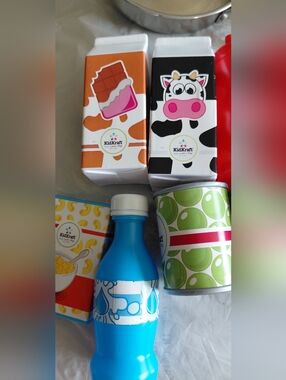 Play Food Drink & Milk Cartons Set - Bright Blue, Black, Orange, Green